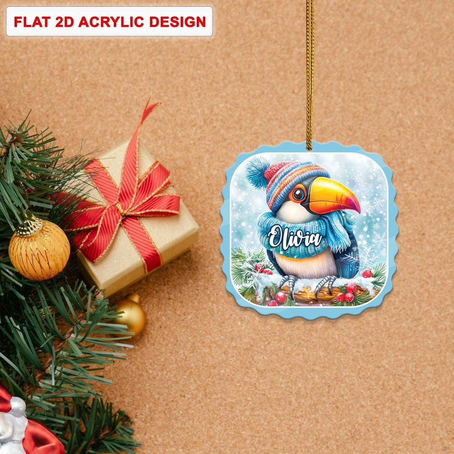 Personalized Acrylic Tree Ornament with Custom Name 1