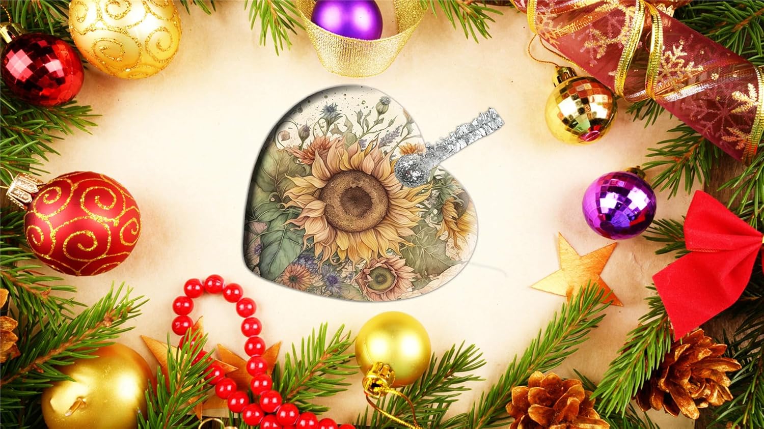 XUTAI Heart Shape Ceramic Christmas Tree Ornament