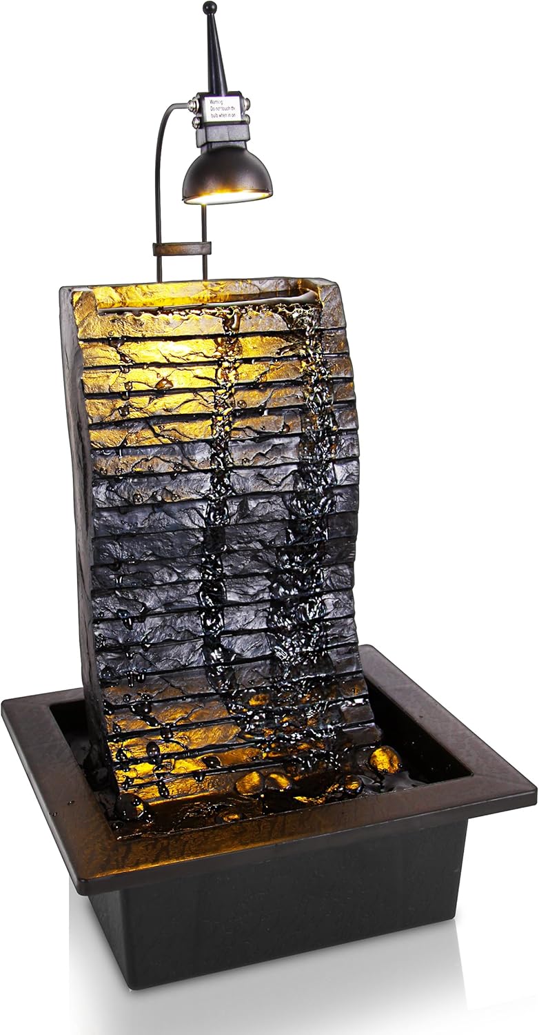 Electric Meditation Fountain with LED Light and Submersible Pump