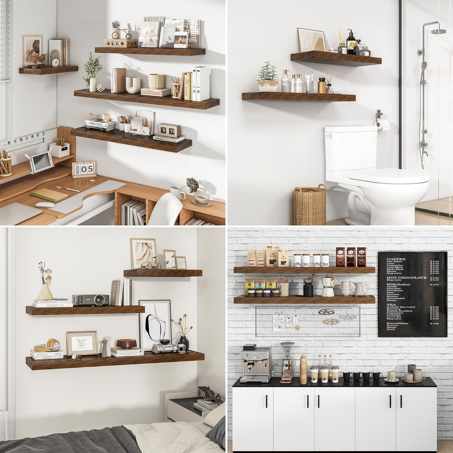 RICHFOCUS 36 Inch Floating Shelves for Wall 2 Pack