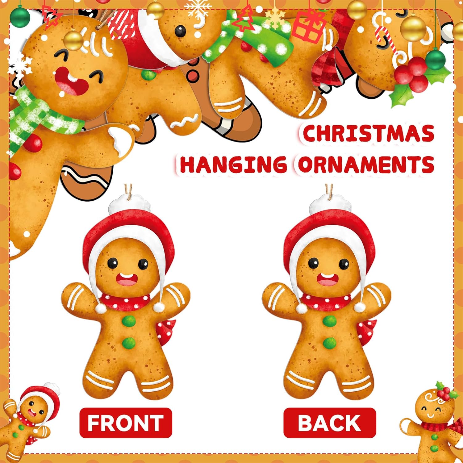 Soaoo 36 Pcs 79 Inch Gingerbread Man Christmas Decorations