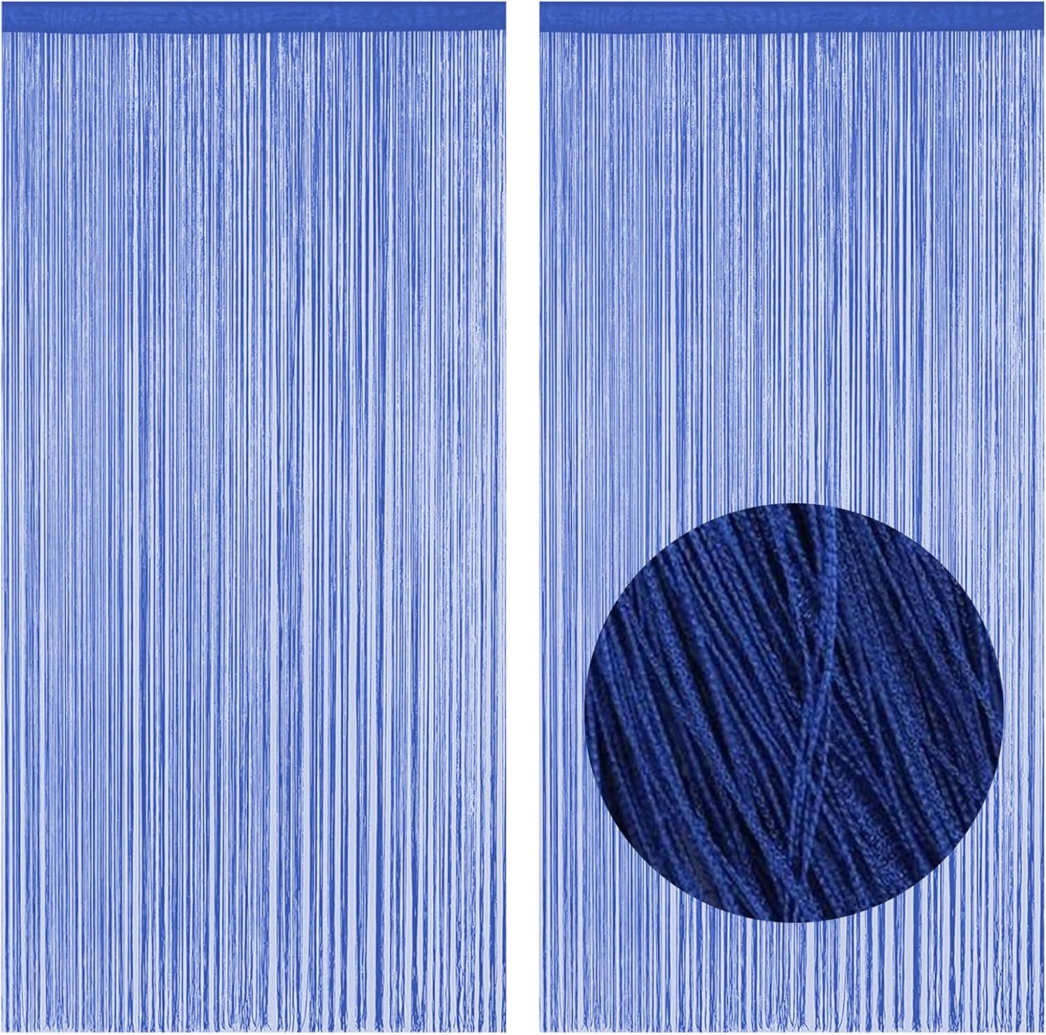 2Pcs String Curtains 39x79 Dark Blue Doorway Curtain