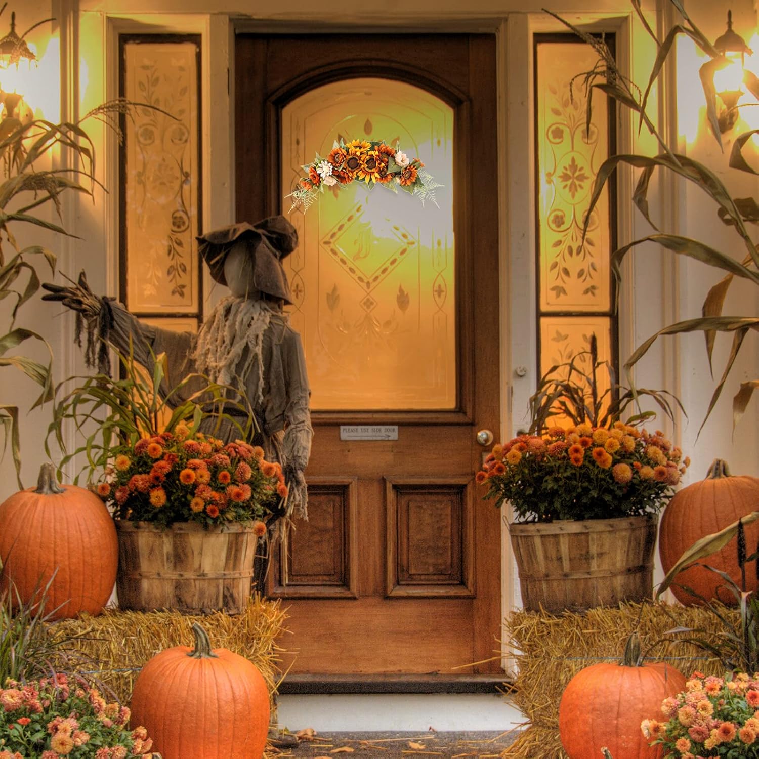 Fall Swag with Sunflower Garland 236 Inch Hanging Floral Wreath