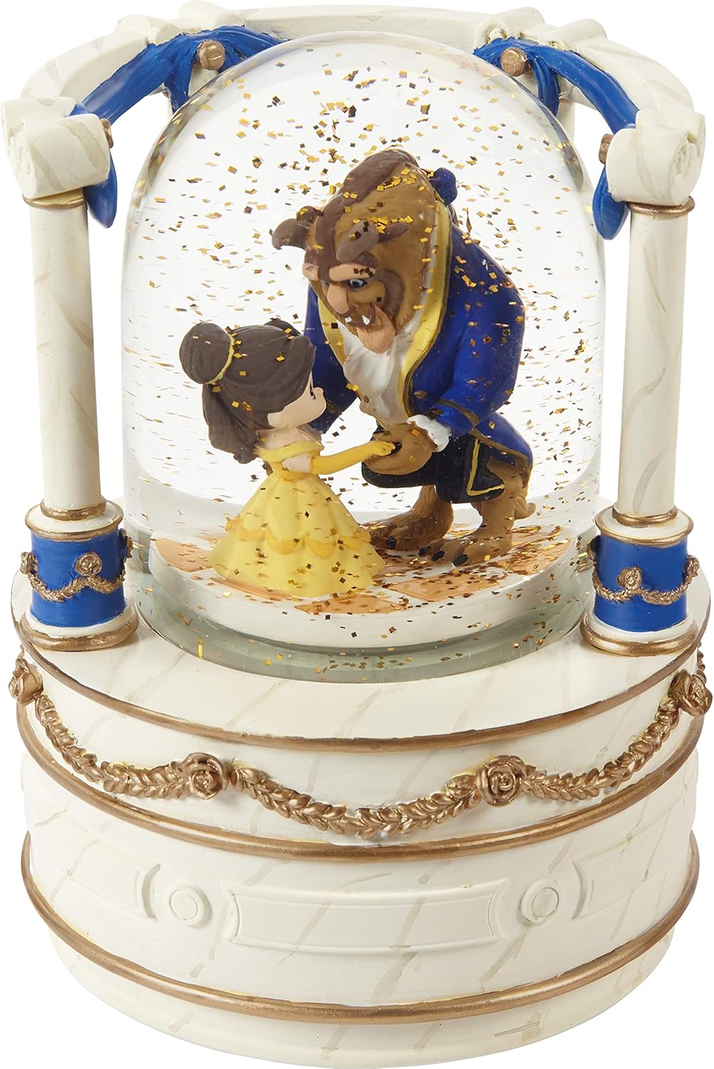 Precious Moments Disney Beauty and The Beast Musical Snow Globe