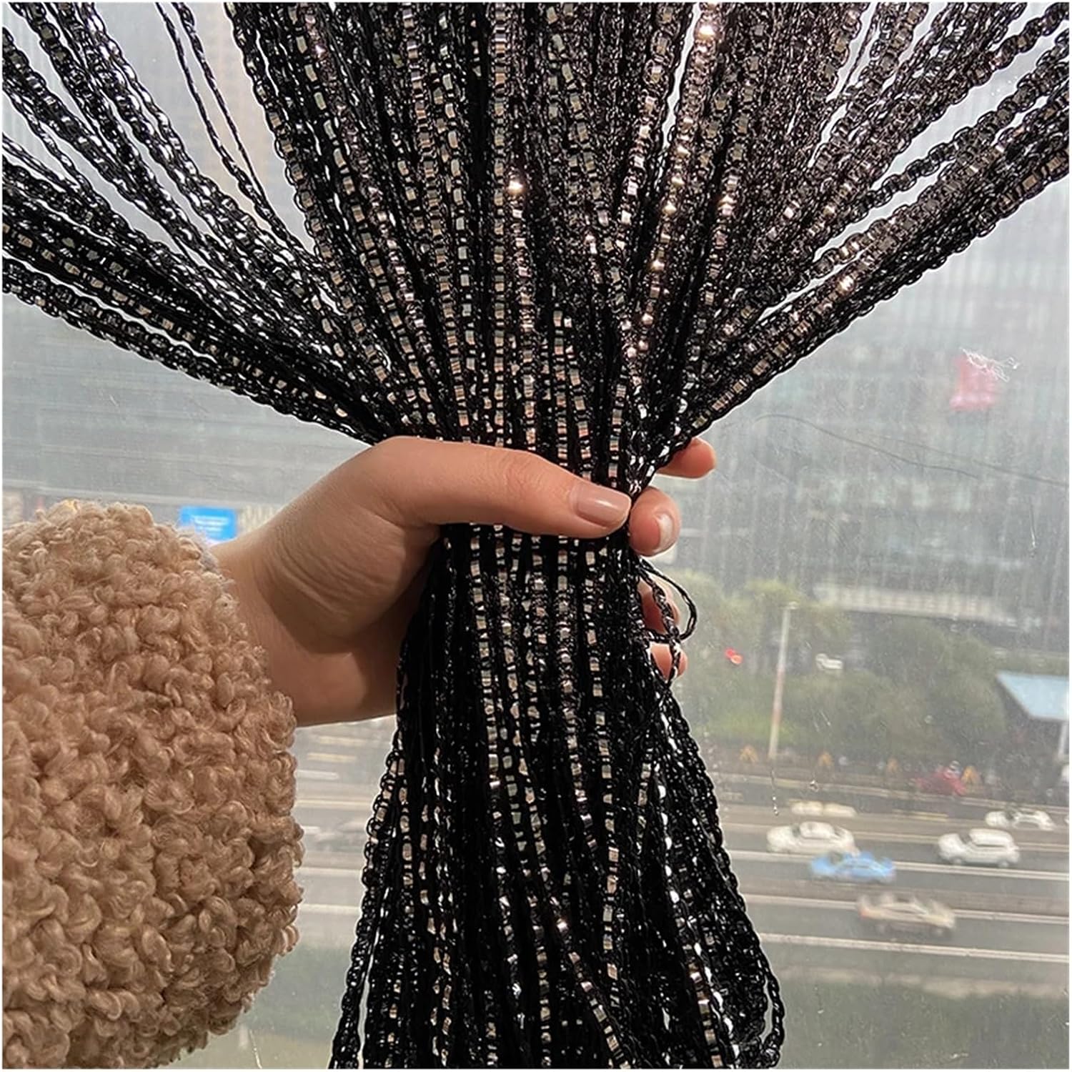 Shiny Tassel Curtain for Room Dividers and Windows