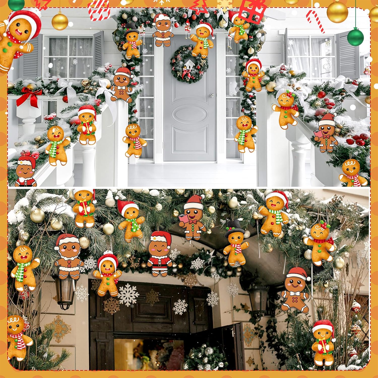 Soaoo 36 Pcs 79 Inch Gingerbread Man Christmas Decorations