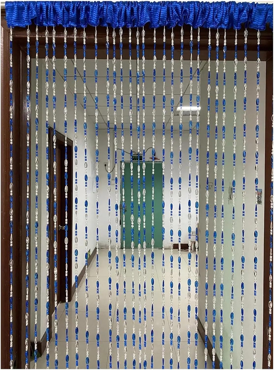 Bright Button Beaded Fringe Door Curtain Panel