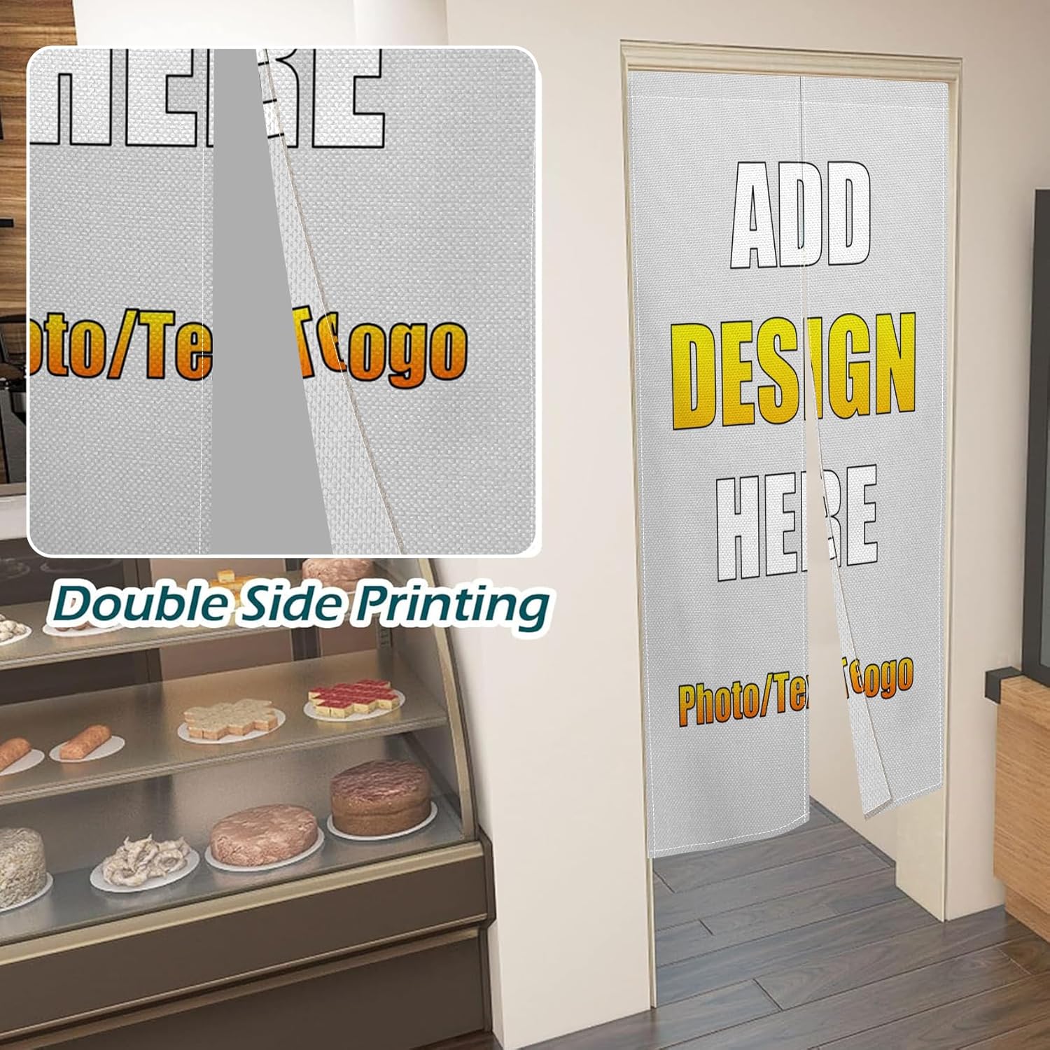 Personalized Double Sided Door Curtain with Custom Image