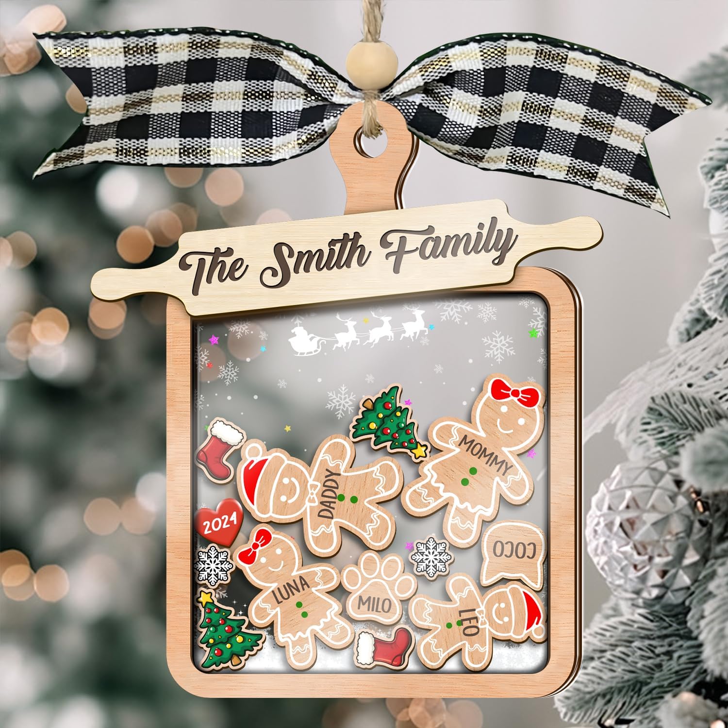 Gingerbread Family Christmas Ornaments 2024 Personalized
