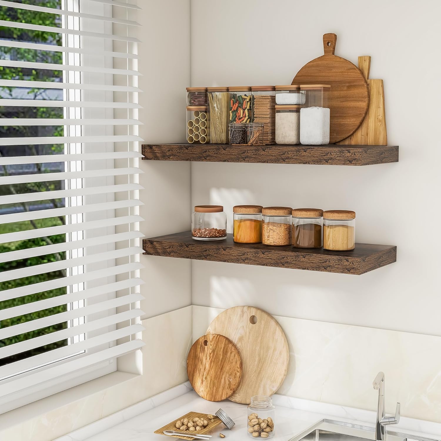 RICHFOCUS 36 Inch Floating Shelves for Wall 2 Pack