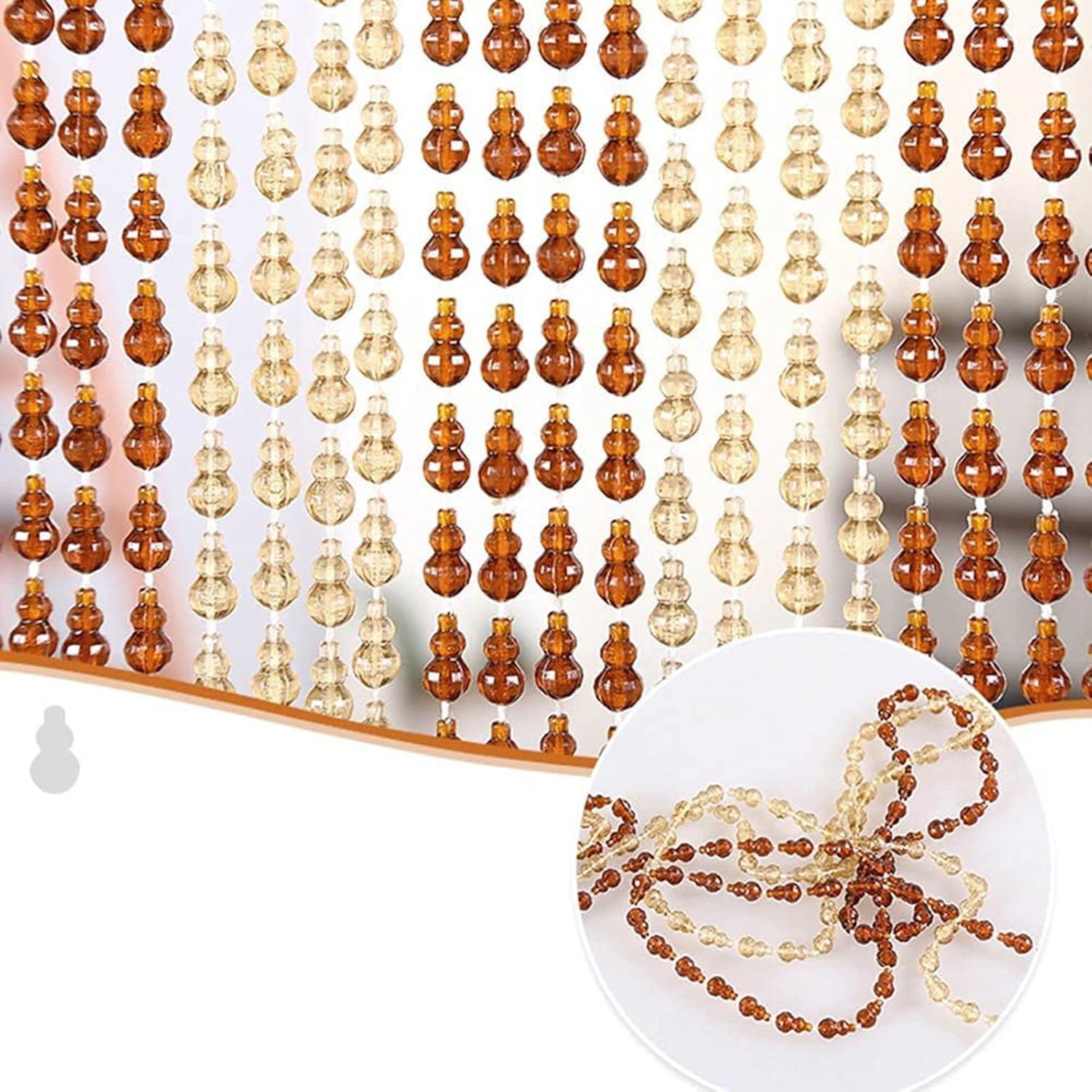 Zarbailre Hanging Bead Curtain Window 39x79inch