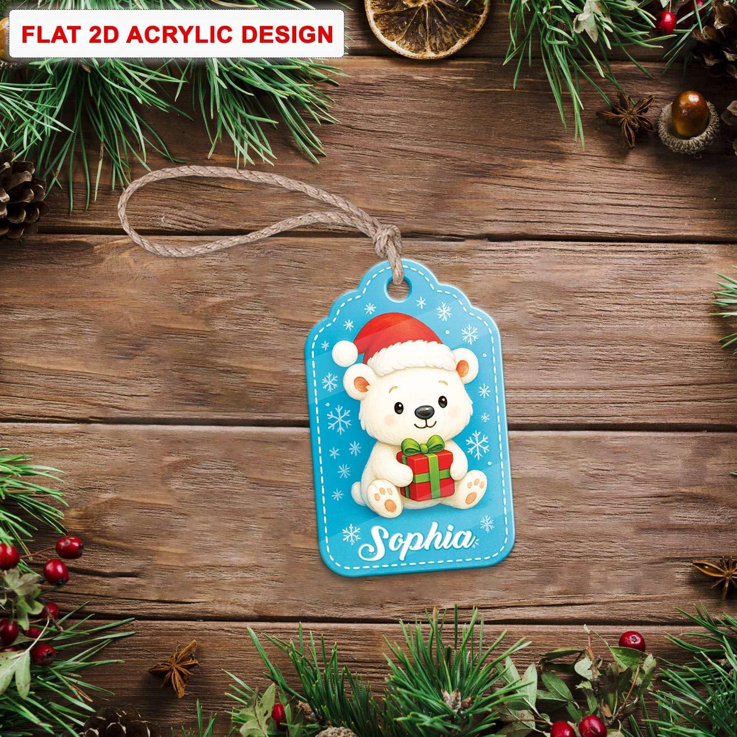 Personalized Acrylic Tree Ornament with Custom Name