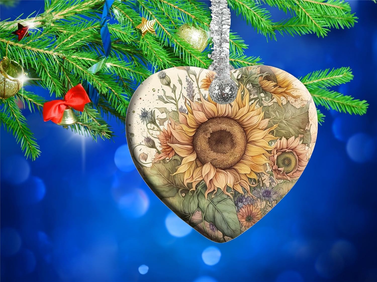 XUTAI Heart Shape Ceramic Christmas Tree Ornament