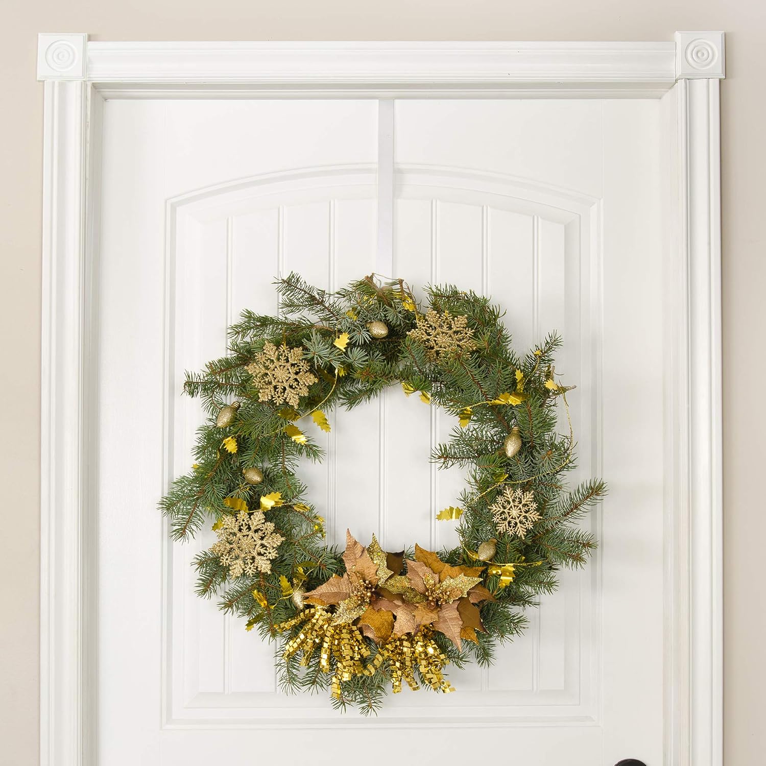 RND Thin Metal Overdoor Wreath Hanger Hook - 12 White