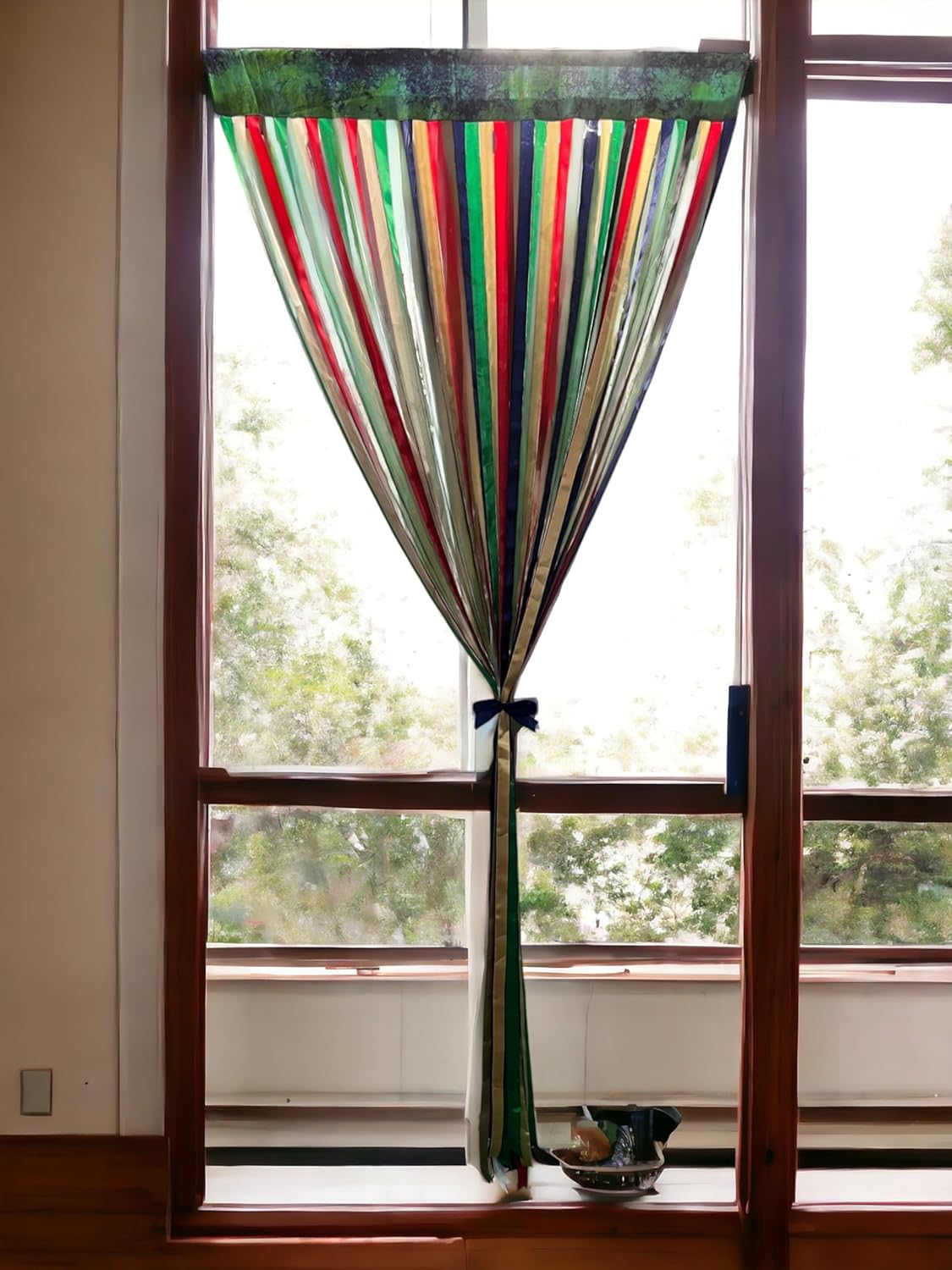 Multicolor Bohemian Door Curtain with Rod Pocket