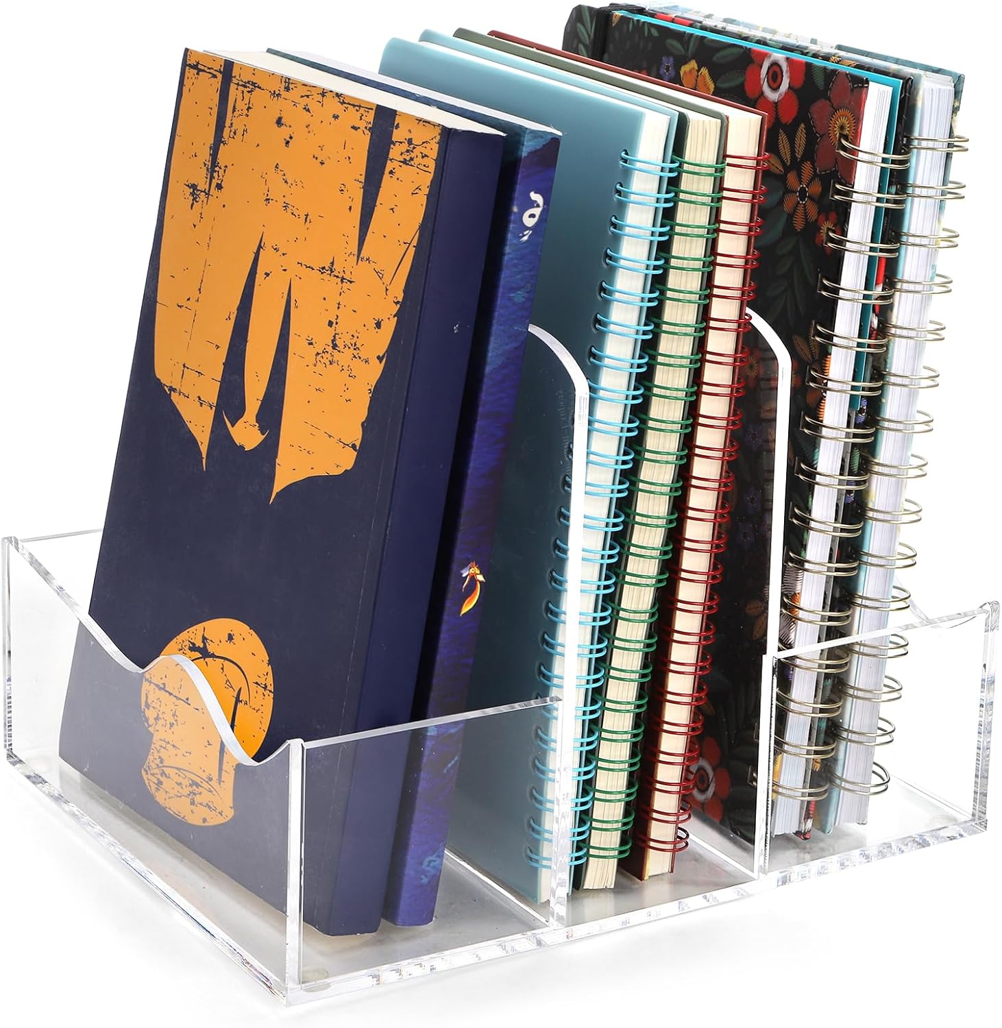 Mezchi Acrylic Magazine Holder with 3 Vertical Compartments