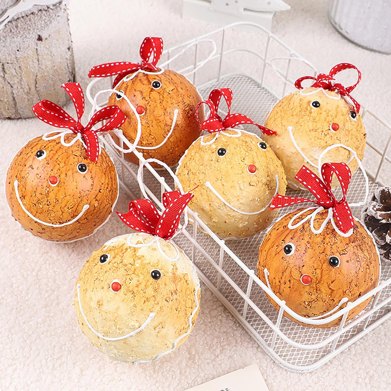 6PCS Shatterproof Gingerbread Christmas Ornaments
