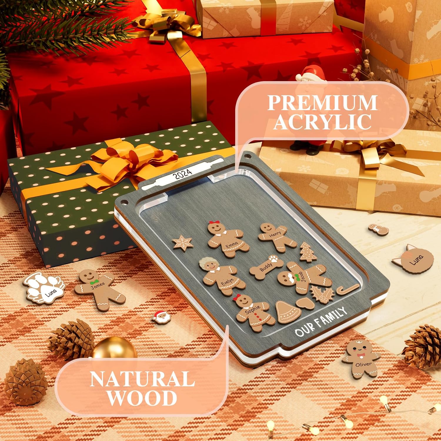 DPDP Personalized Christmas Ornament with 12 Names