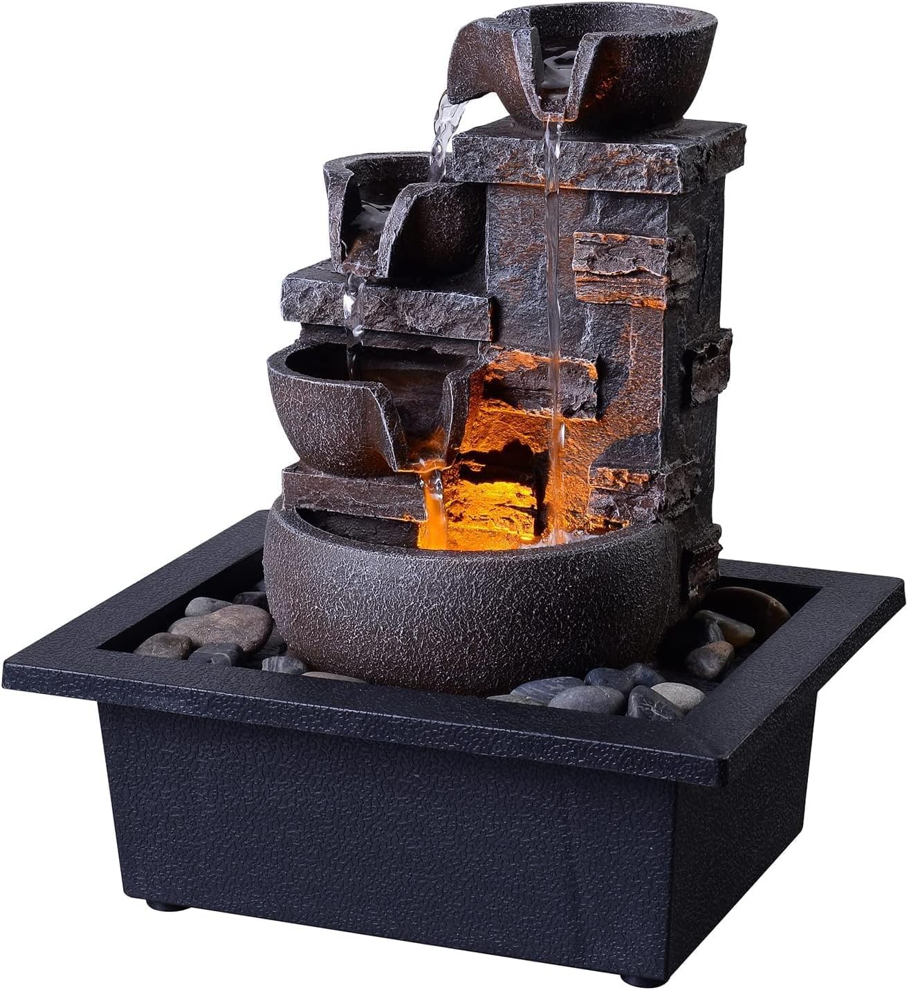 Kalona Decor Desktop Fountain - 4 Tier 10 Inch Design