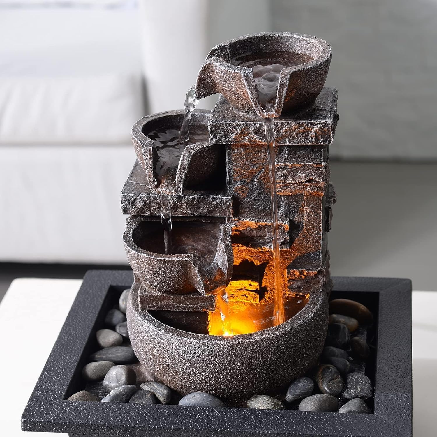 Kalona Decor Desktop Fountain - 4 Tier 10 Inch Design