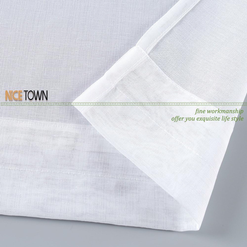 NICETOWN Sheer Curtain Panels for Dining Room 2 Panels White 55x72 Inches