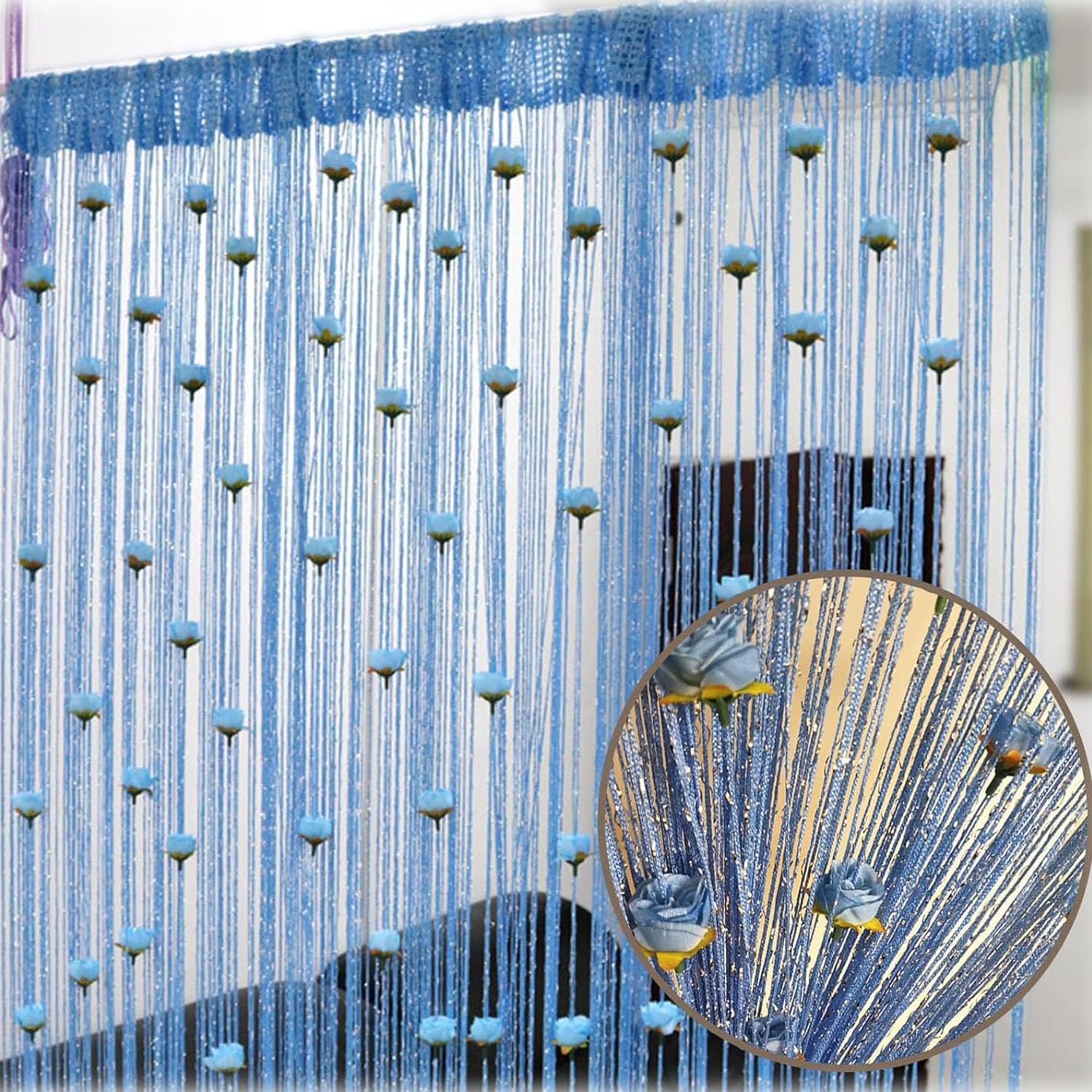 Elegant Rose String Door Curtain for Home Decor