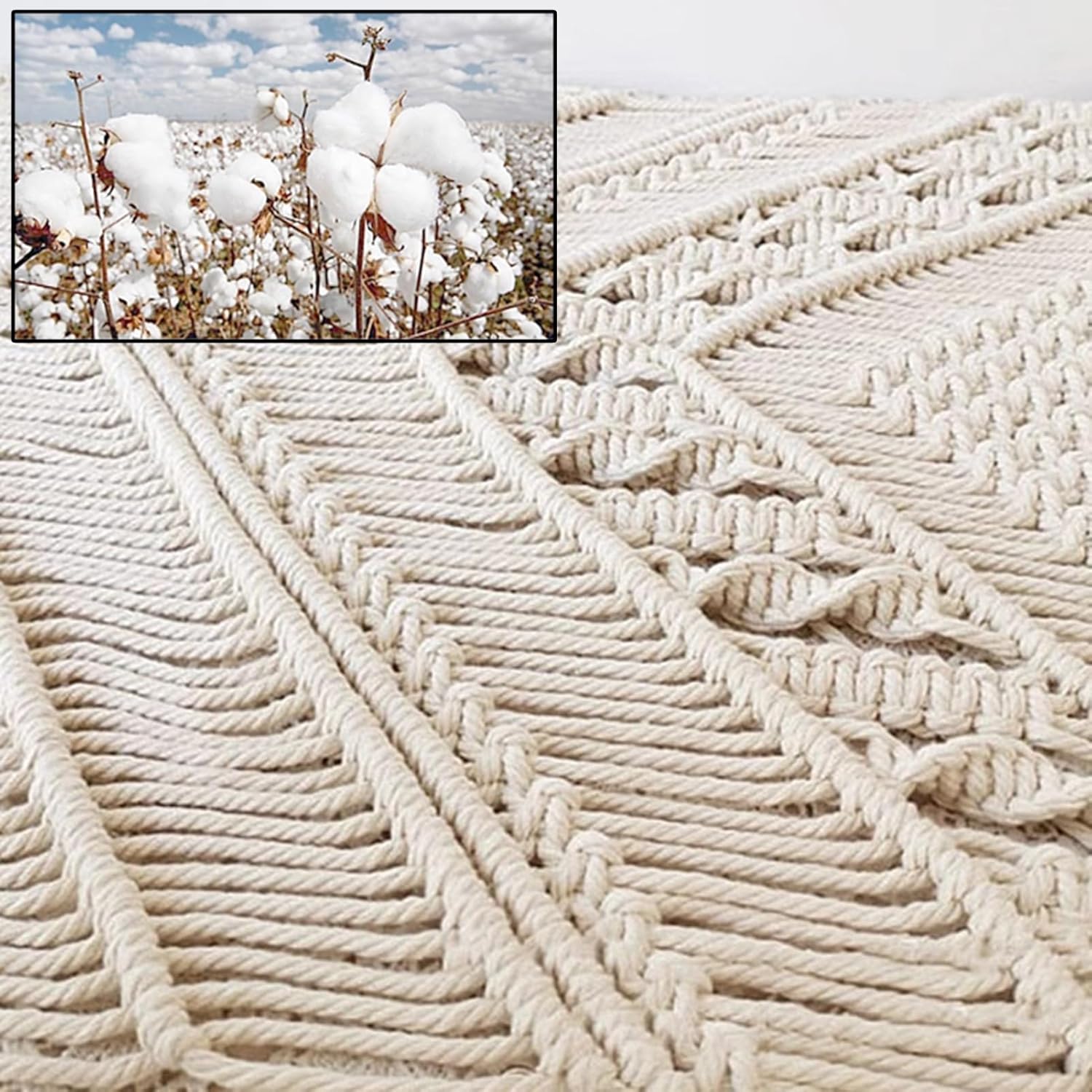 Macrame Curtains Cotton Long Wall Hanging Panels