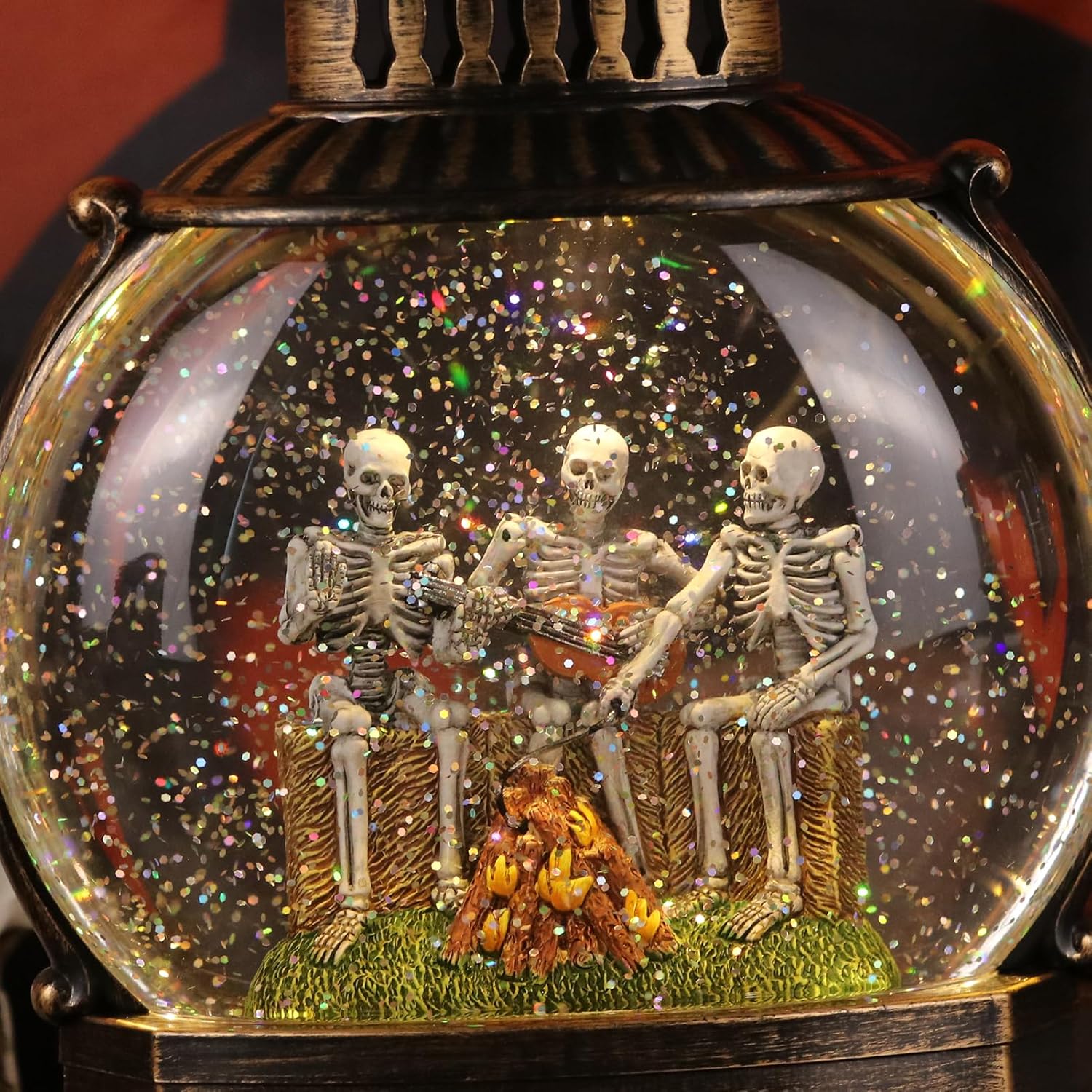 DRomance Halloween Skeleton Snow Globe Lantern