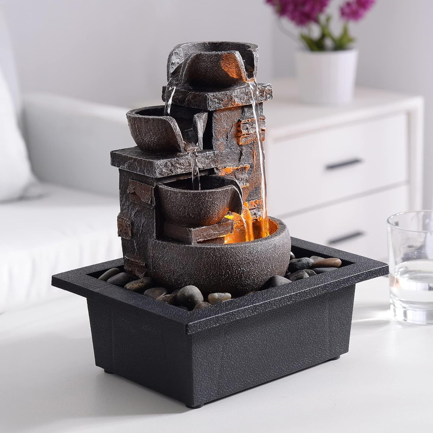 Kalona Decor Desktop Fountain - 4 Tier 10 Inch Design