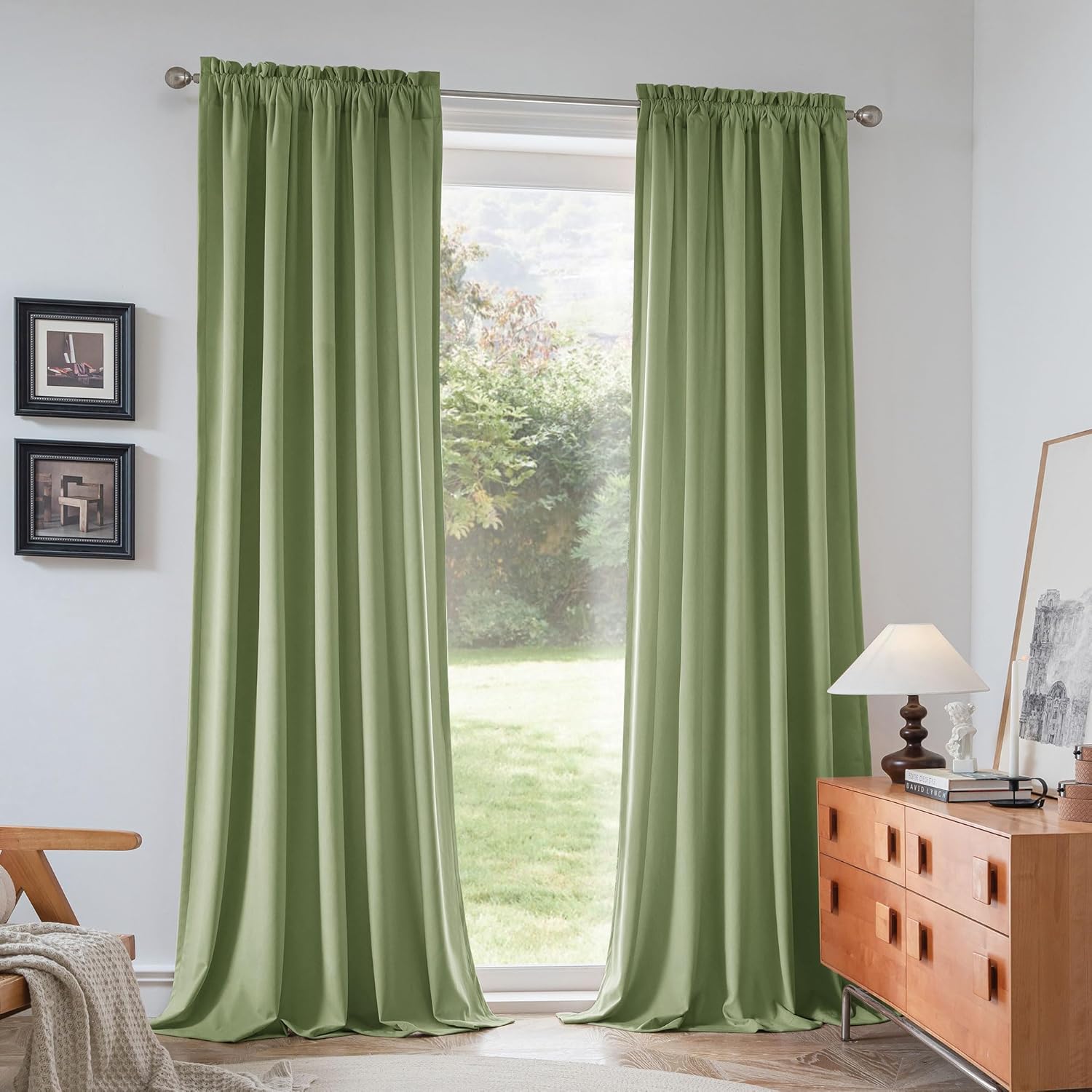 Beauoop Velvet Curtains 72 Inches Long 2 Panels Room Darkening