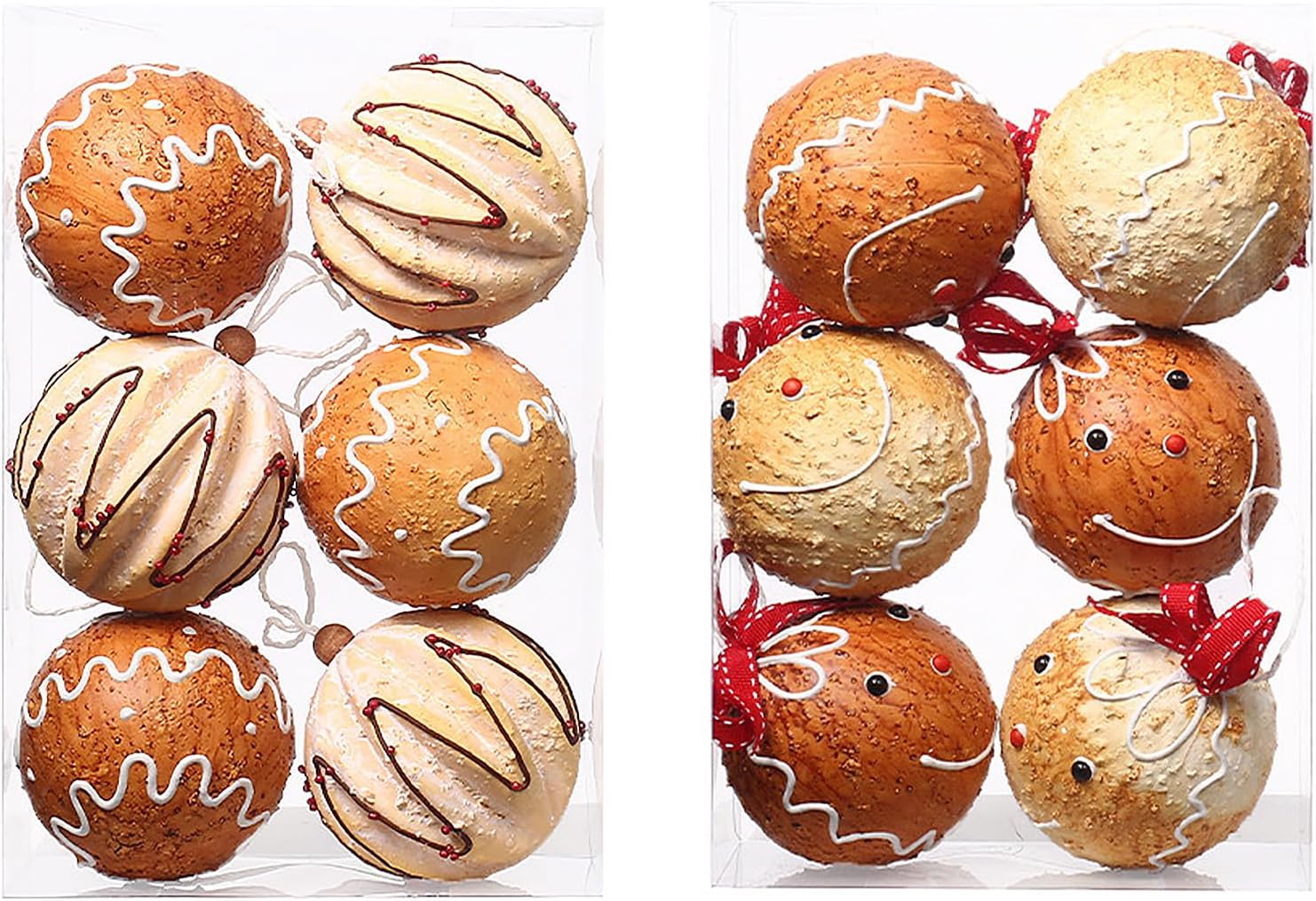 6PCS Shatterproof Gingerbread Christmas Ornaments