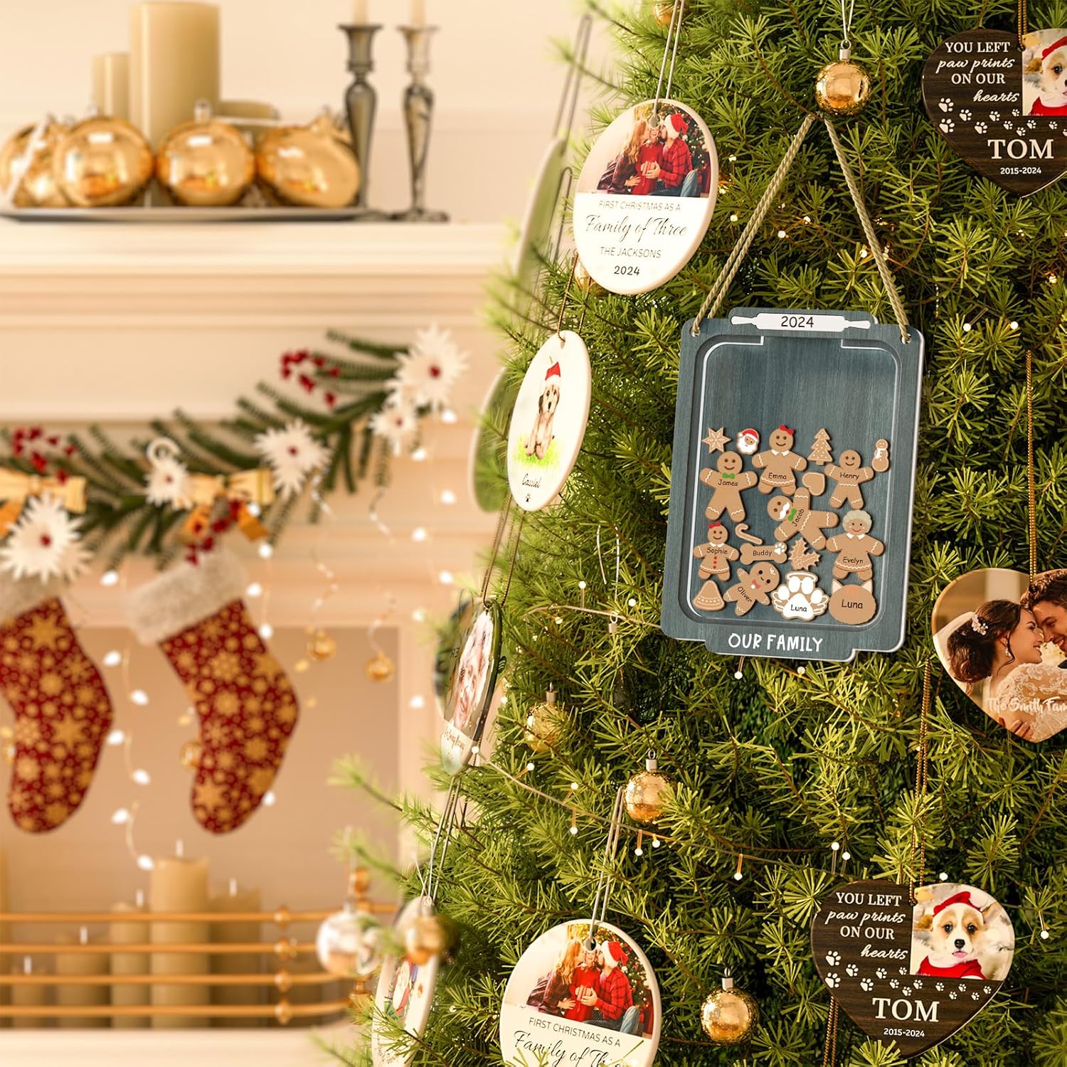 DPDP Personalized Christmas Ornament with 12 Names