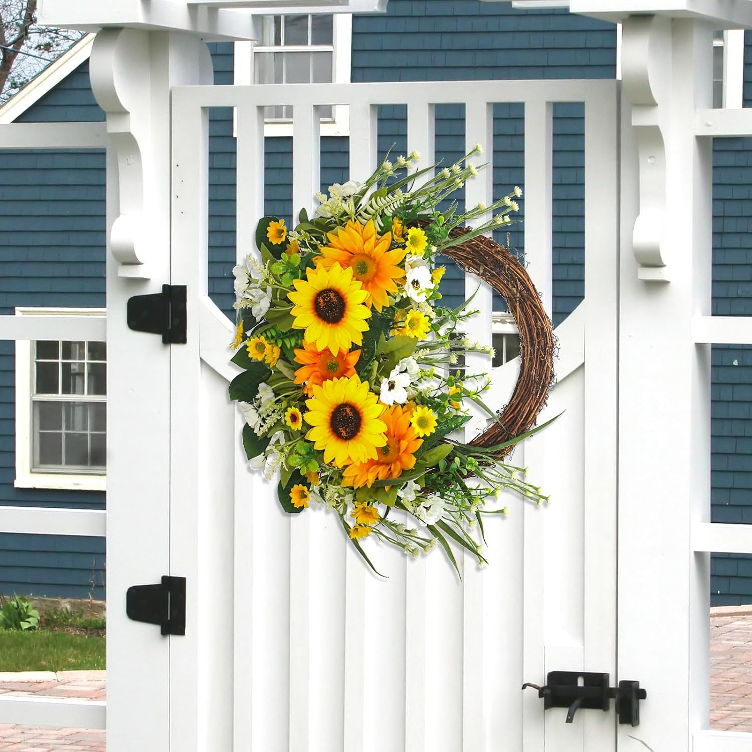 Wenmaqin Sunflower Wreath Front Door Decor