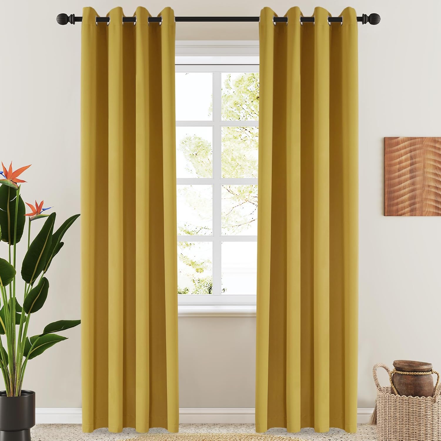 LCOOMZEN Blackout Curtains 84 Inch Long 2 Panels Set