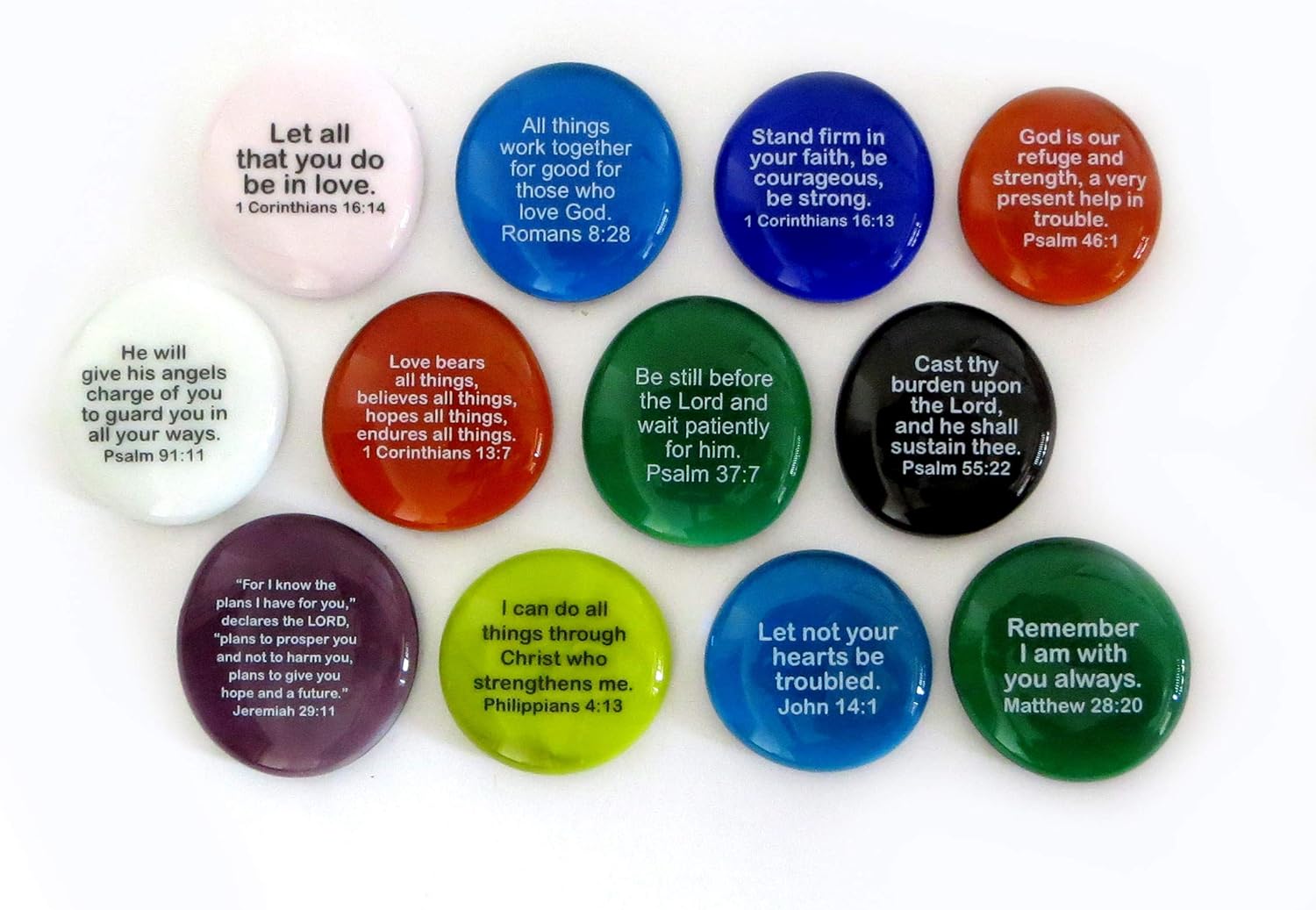 Lifeforce Glass Bible Verse Stones Set I