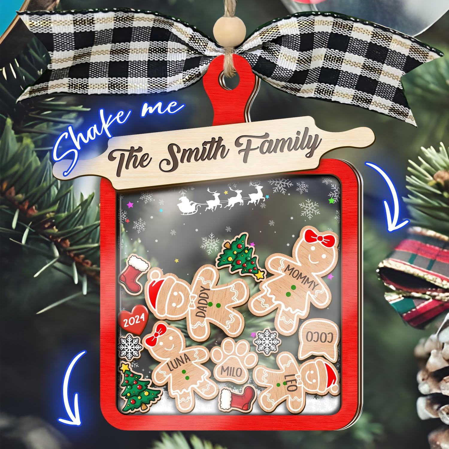 Gingerbread Family Christmas Ornaments 2024 Personalized