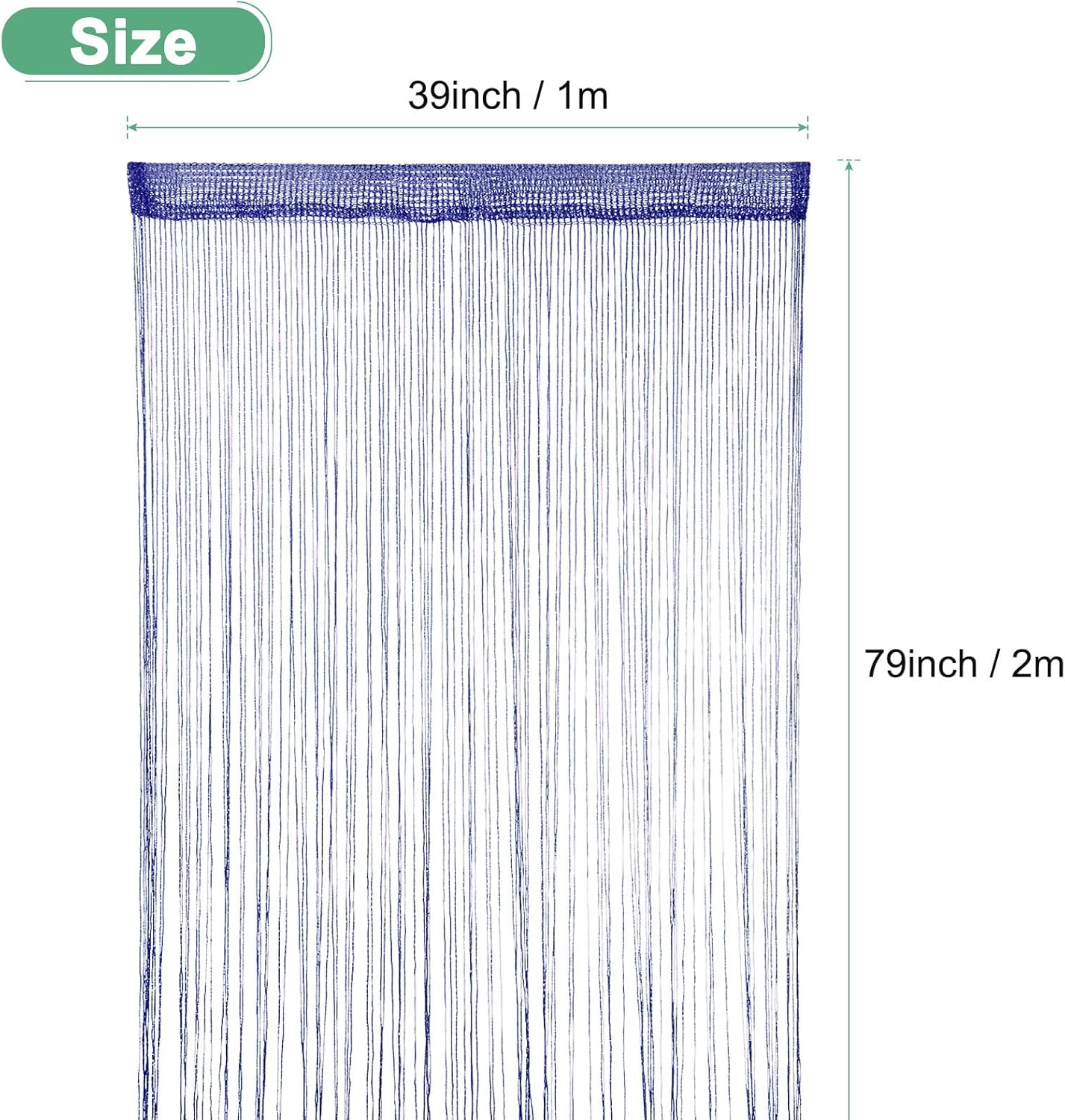 Sapphire Blue Decorative Door Curtain Panel 39x79 Inches