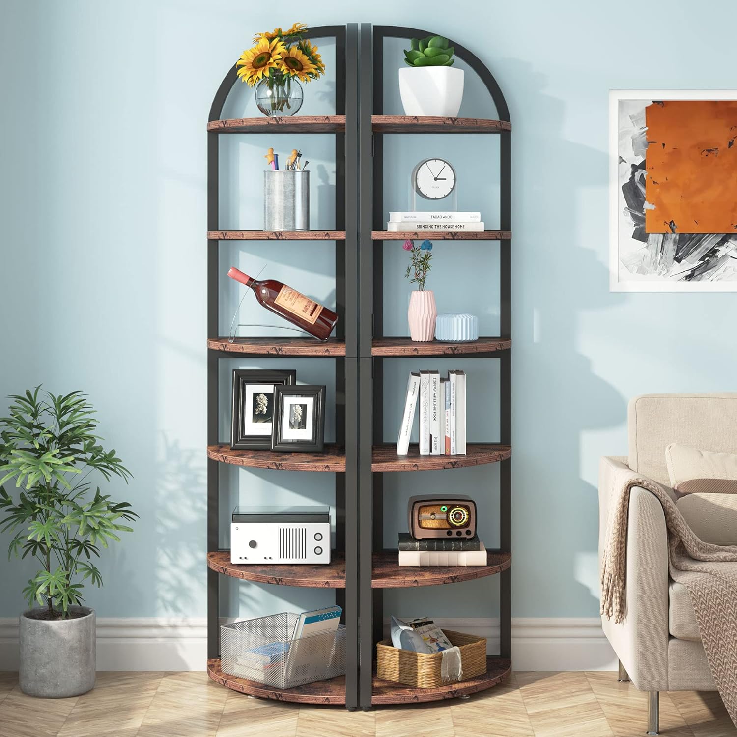 Tribesigns 6 Tier Corner Shelf 71 Inch Tall