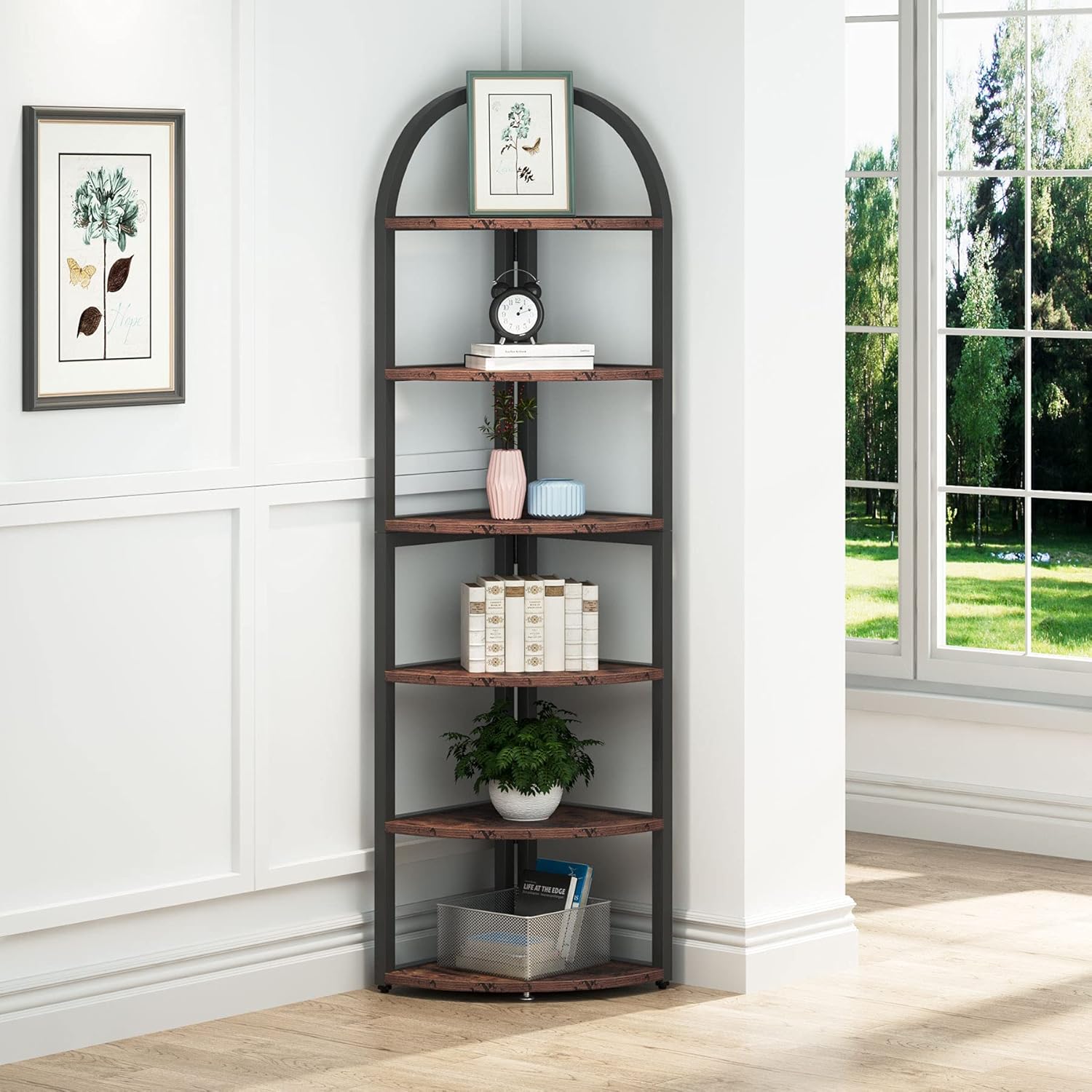 Tribesigns 6 Tier Corner Shelf 71 Inch Tall