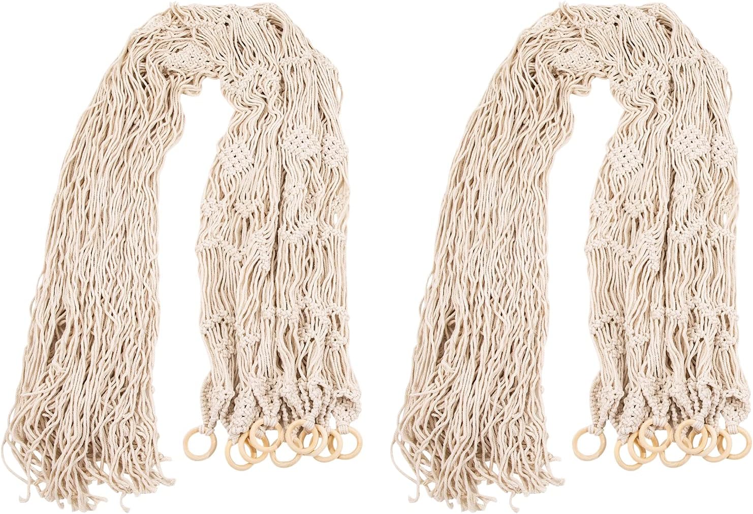 Macrame Boho Curtains Handmade Woven Wall Hanging Decor