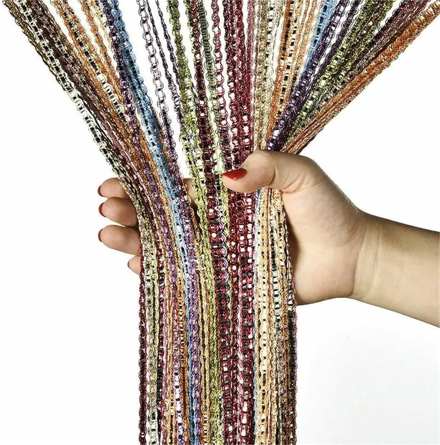 Colorful Doorway Curtain 100x200cm with Beaded Tassels