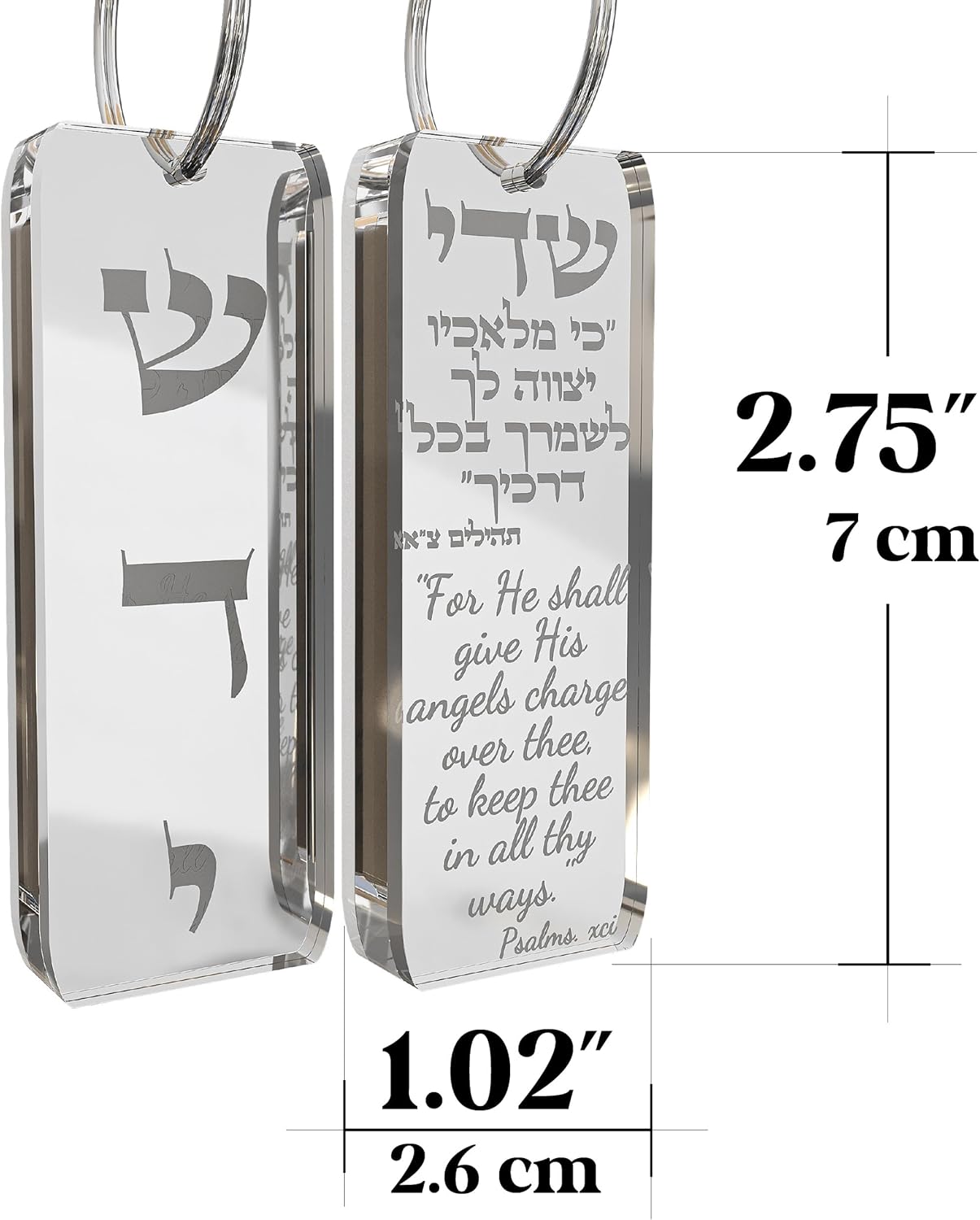 TYLDUM Car Mezuzah Silver Mirror with Scroll