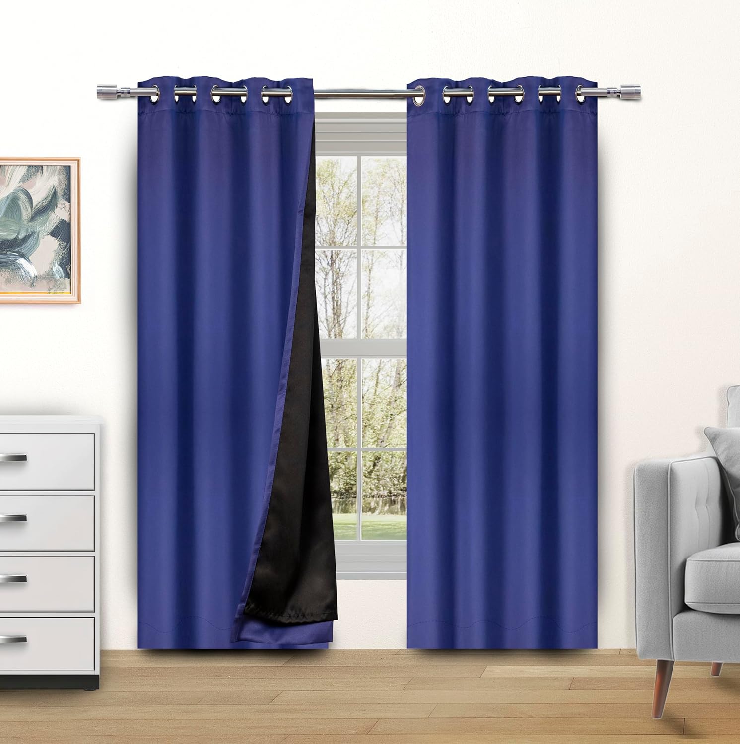 Blackout Curtains for Bedroom and Living Room with Stainless Steel Grommets