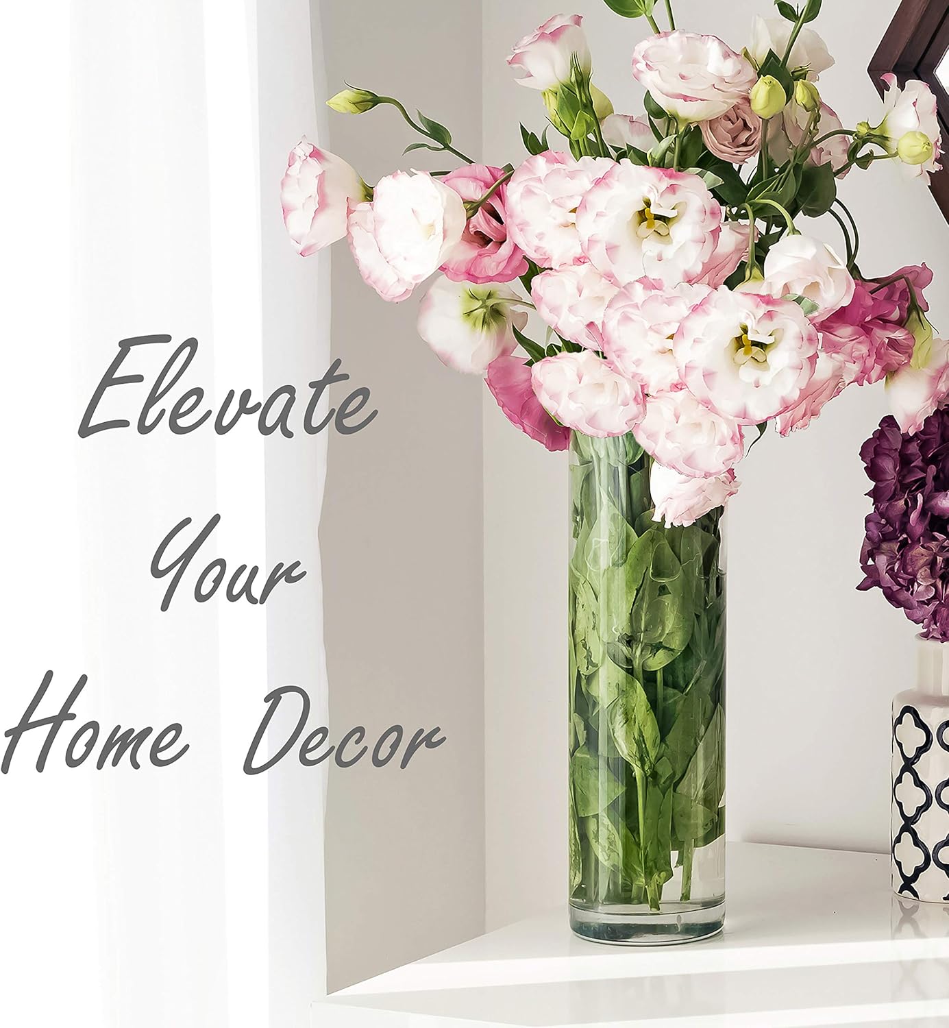 CYS Excel Clear Glass Cylinder Vase 16 H 4 D