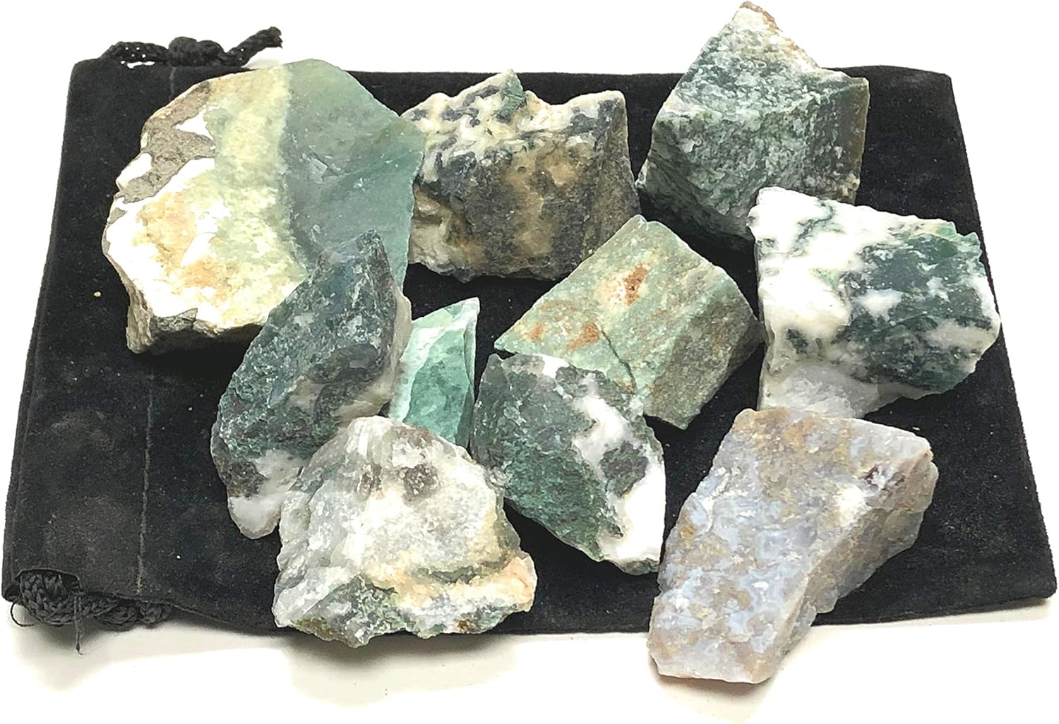 Natural Tree Agate Stones with Velvet Bag - 1 Inch Pieces 1 Pound