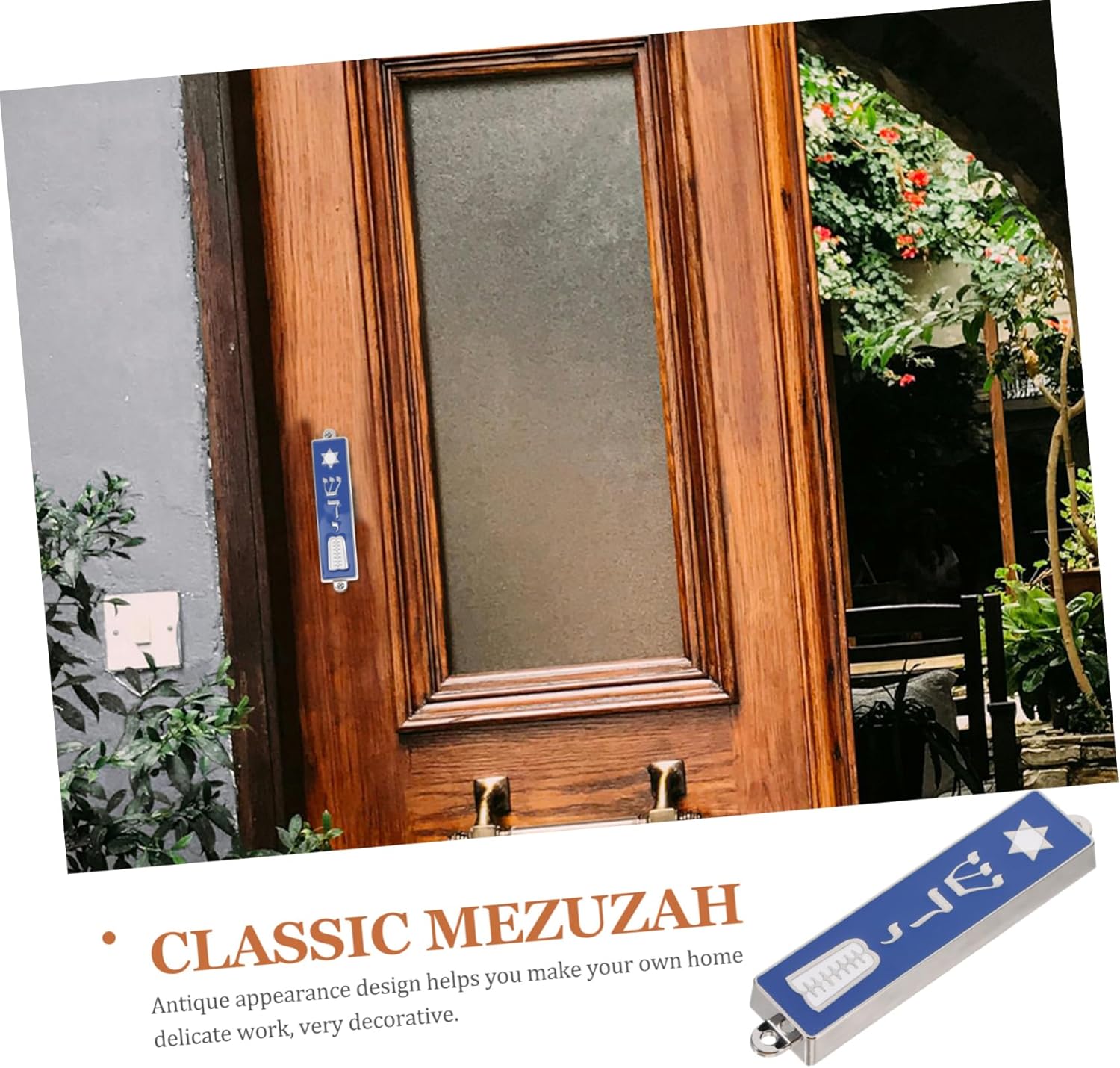 Ciieeo Mezuzah with Holy Scroll and Star of David