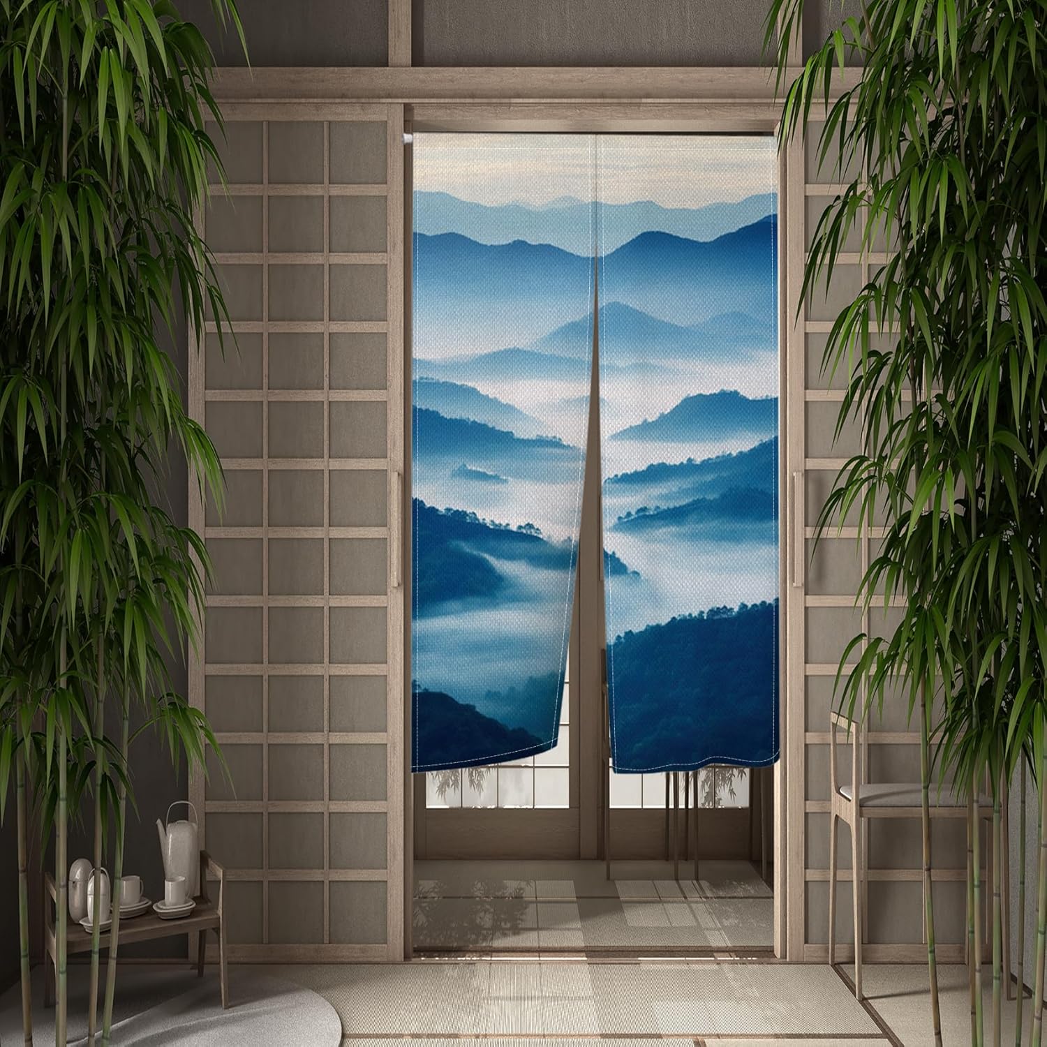Leowefowa Japanese Noren Doorway Curtain Panel