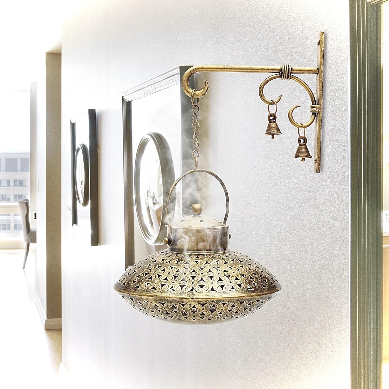 AppyHut Hanging Incense Burner with Brass Bells