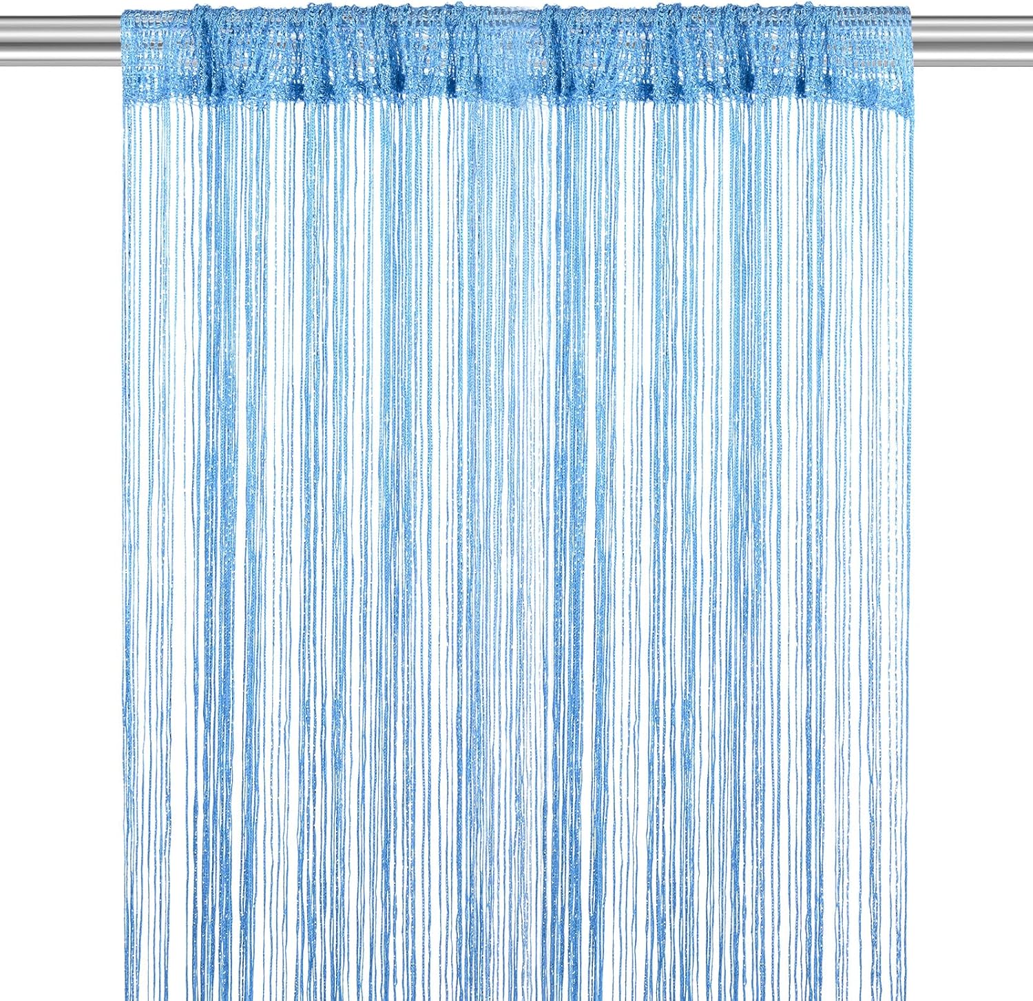 Lake Blue Decorative Door String Curtain 39x79 Inch Panel
