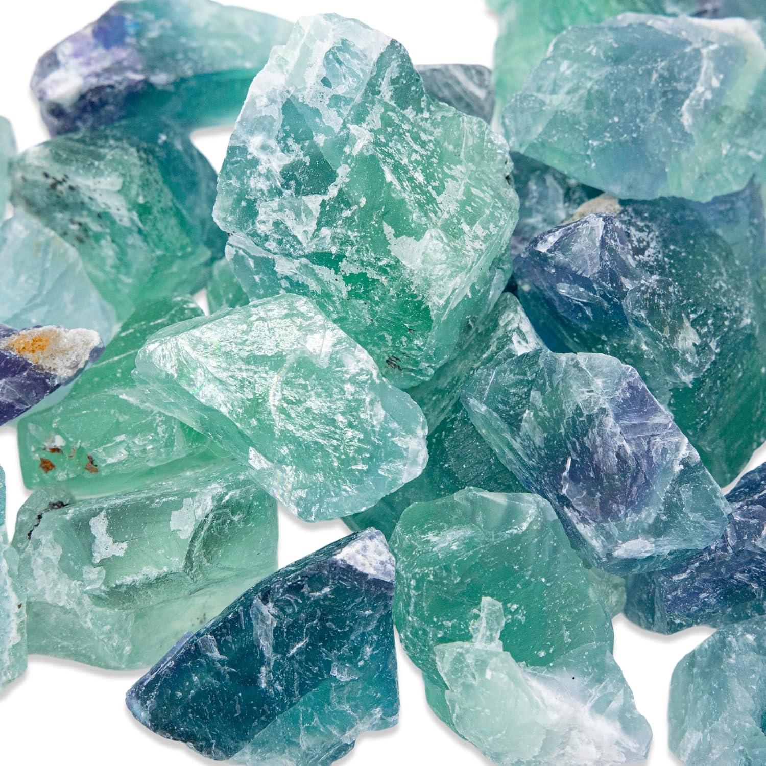 12 Lb Fluorite Rough Stones for Tumbling and Jewelry Making
